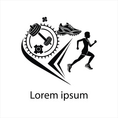  Flat design fitness logo template