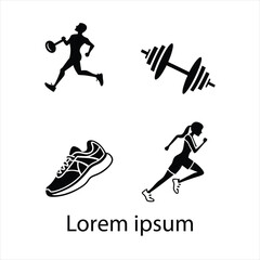  Flat design fitness logo template