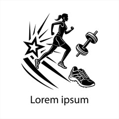  Flat design fitness logo template