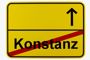 Illustration eines Ortsausgangsschildes von Konstanz in Baden-Württemberg	