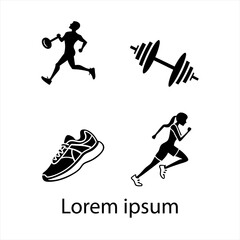  Flat design fitness logo template