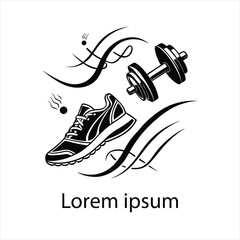  Flat design fitness logo template