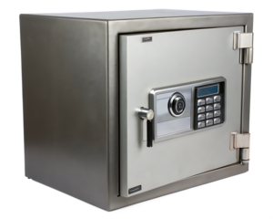  security-metal-safe isolated on white background png, ai generated