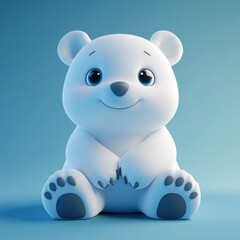 Naklejka premium Cute polar bear character, sitting