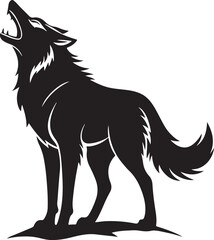 Howling wolf silhouette vector art