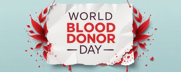 World Blood Donor Day Celebrations with Creative Red Design Elements