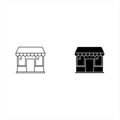 store icon set glyph style design