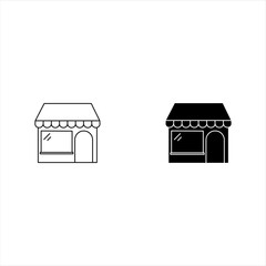 Set of store icon line design. Store vector illustration on white background