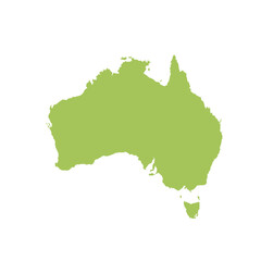 Map of Australian, sign silhouette. World Map Globe. Vector Illustration isolated on transparent background. African continent.