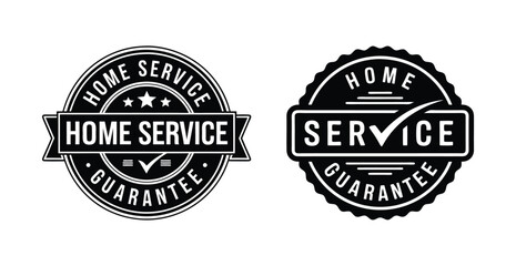 Fototapeta premium Home Service Guarantee Black and White Badge Seal
