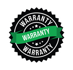 Obraz premium Warranty Black and Green Ribbon Badge Seal 
