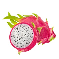 dragon fruit on white background