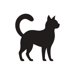 Cat silhouette on a white background