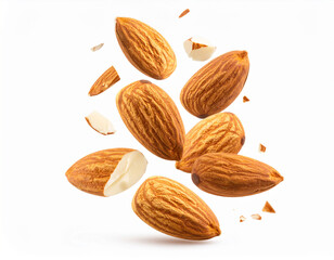 Almonds falling