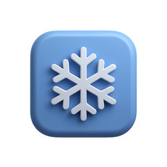Obraz premium Blue snowflake. 3d rendering isolated on white background. Cartoon plastic style icon