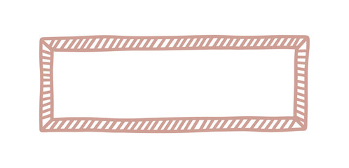 Hand Drawn Rectangular Frame with Stripes