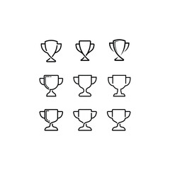 Trophy cup icon collection logo