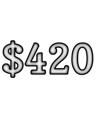 dollar sign on white background $420