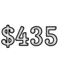 dollar sign on white background $435