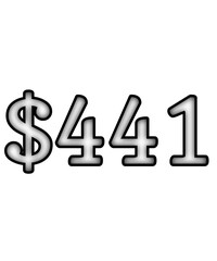 dollar sign on white background $441