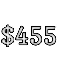 dollar sign on white background $455