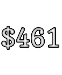 dollar sign on white background $461