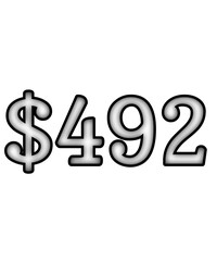 dollar sign on white background $492