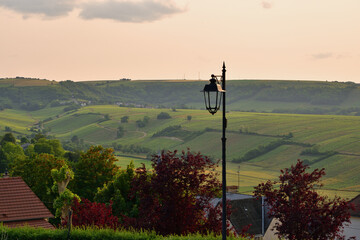 Sancerre, France. Vineyards at Sunset Viewed from a Hilltop. June 8, 2025.
