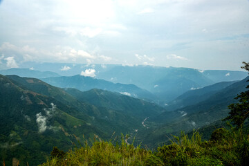 Fototapeta premium Mountain View from Arwah-Lumshynna Cave Viewpoint – Cherrapunjee, Meghalaya, India