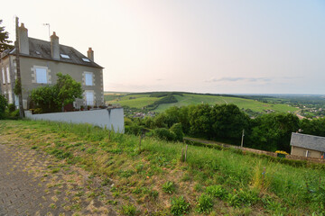 Sancerre, France. Vineyards at Sunset Viewed from a Hilltop. June 8, 2025.