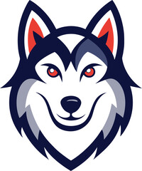 Friendly husky dog head mascot logo design