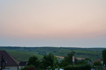 Sancerre, France. Vineyards at Sunset Viewed from a Hilltop. June 8, 2025.