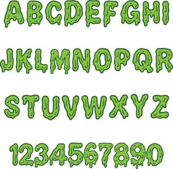 Fototapeta premium Snot Slime Gooey typography font lettering ABC cartoon vector text