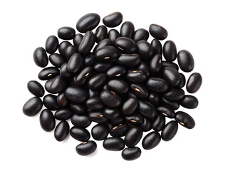 A pile of black beans isolated on transparent background