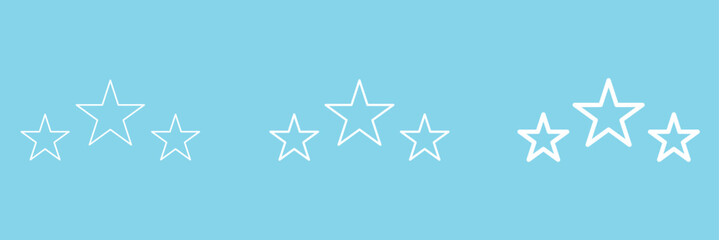 3 stars vector icon. Three stars arc vector. three stars rating. rate stars - best, top black concept abstract vector illustration. Tree star different editable stroke sizes.
