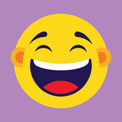 Laughing Cartoon Emoticon with Big Smile