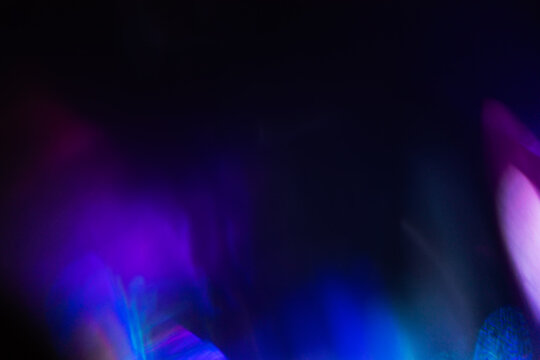 Blur neon light. Lens flare overlay. Bokeh fluorescent flash gleam.