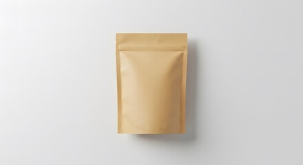 Kraft Paper Pouch Mockup on White Background