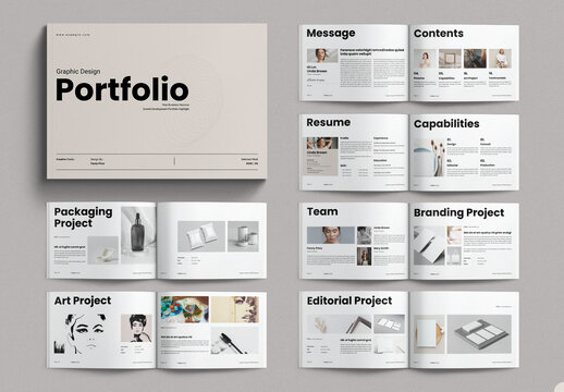 Graphic Design Portfolio Brochure Template Landscape