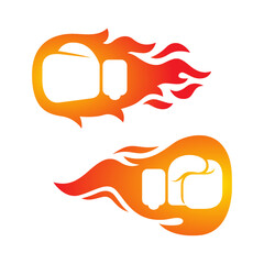 Flaming boxer glove Illustration