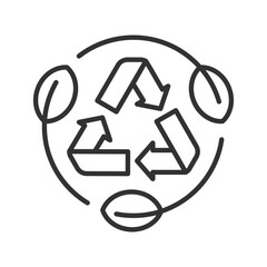Biodegradable, icon in line design. Biodegradable, eco-friendly, compostable, packaging, green, sustainable, environment on white background vector. Biodegradable, editable stroke icon