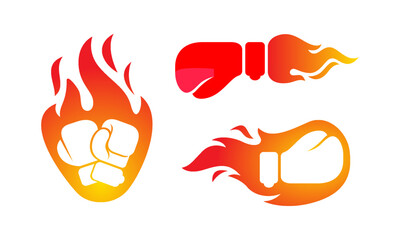 Fiery Boxing Gloves Intense Sport and Combat Imagery