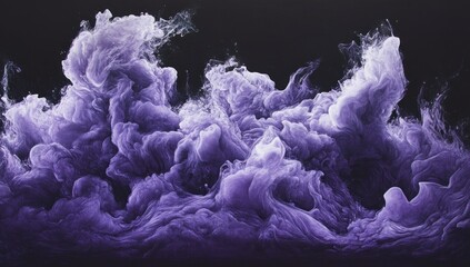 Abstract purple smoke background with dynamic fluid motion and dark backdrop