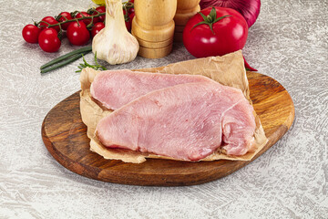 Raw uncooked turkey fillet steak