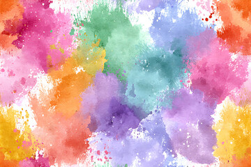 Fototapeta premium Pastel rainbow paint splashes on clean white background