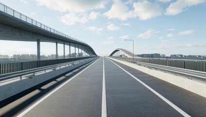 Elevated Highway Bridge Over Cityscape: A Modern Architectural Marvel