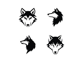 Minimalist black wolf head vector illustration. A clean and bold black wolf head vector icon, perfect for logos, mascots, or tattoo design. Suitable for modern branding and outdoor themes.