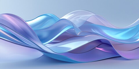 Abstract Silk Fabric Waves Background - Blue and Purple Flowing Texture