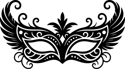 Elegant Masquerade Mask Silhouette vector graphics bundle