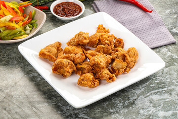 Golden crispy Breaded calamari snack